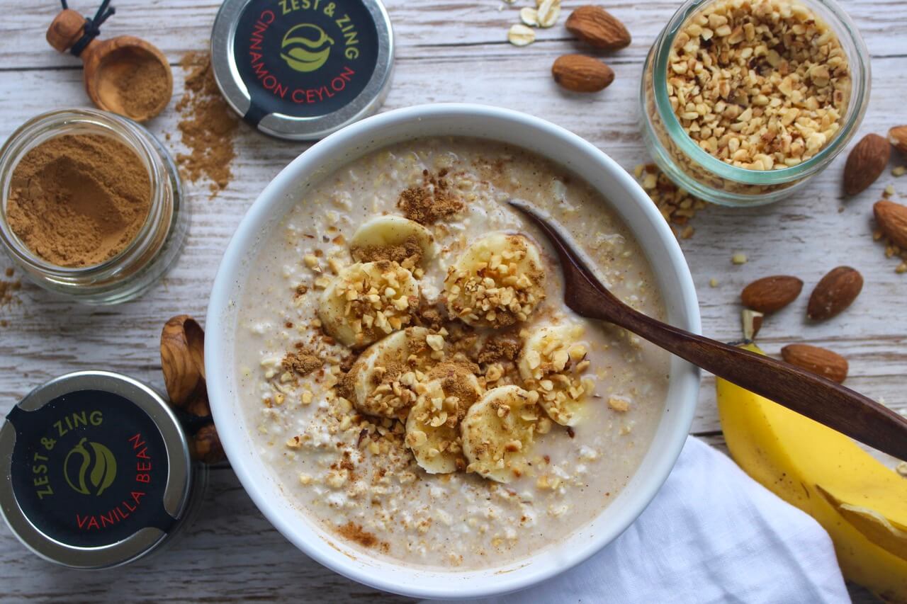 Easy Almond Milk Oatmeal Recipe with Spices Zest and Zing